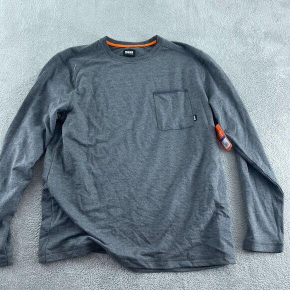 Bass Outdoor Long-Sleeve Pocket Tee XL Black Beauty Polyester Blend NWT 2092 - Picture 1 of 10